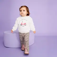 YAMP - Pantalón Bebé niña Cintura elásticada  Algodón