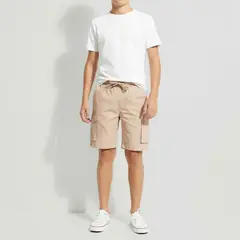 FEDERATION - Bermuda para Niño Cargo con Cintura elásticada de Algodón