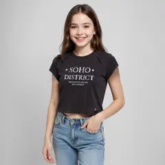 ELV - Camiseta Niña con Estampado Manga corta
