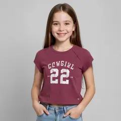 ELV - Camiseta Niña con Estampado Manga corta