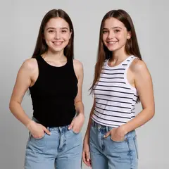 ELV - Tops Niña Pack de 2 unidades Acanalada