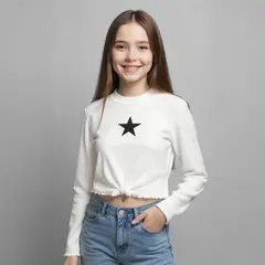 ELV - Camiseta Niña con Estampado  Manga larga