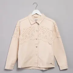 ELV - Chaqueta Niña con Ojalillo Con cuello Algodón