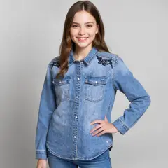 ELV - Chaqueta Niña Con cuello Algodón