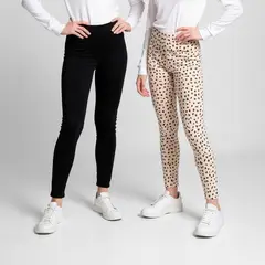 ELV - Leggings Niña Pack de 2 unidades con Cintura elásticada Algodón