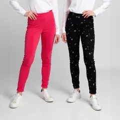 ELV - Leggings Niña Pack de 2 unidades con Cintura elásticada Algodón