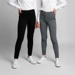 ELV - Leggings Niña Pack de 2 unidades con Cintura elásticada Algodón