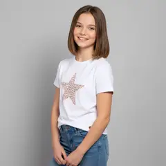 ELV - Camiseta Para Niña con Estampado Manga corta de Algodón