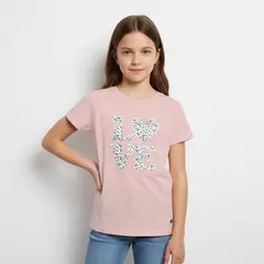 ELV - Camiseta Para Niña con Estampado Manga corta de Algodón