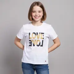 ELV - Camiseta Para Niña con Estampado Manga corta de Algodón