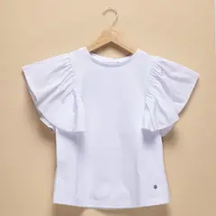 ELV - Camiseta Niña con Boleros  Manga corta Algodón