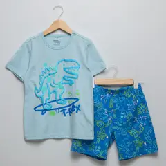 YAMP - Pijama Cintura elásticada Para Niño 2 piezas con Estampado de Algodón