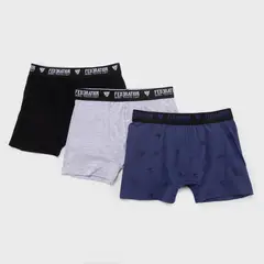 FEDERATION - Boxer Niño Pack de 3 unidades Cintura elásticada de Algodón