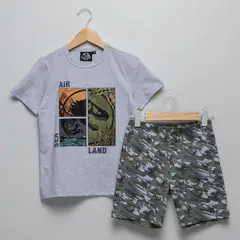 JURASSIC WORLD - Pijama Niño 2 piezas Estampado Cintura elásticada Manga corta Algodón