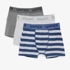 YAMP - Boxer Niño Pack de 3 unidades Cintura elásticada de Algodón