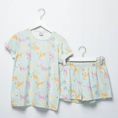 ELV - Pijama Cintura elásticada para Niña 2 piezas con Estampado Manga corta de Algodón