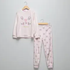 YAMP - Pijama Cintura elásticada para Niña 2 piezas con Estampado de Algodón