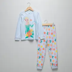 DISNEY - Pijama Cintura elásticada para Niña 2 piezas con Estampado Frozen de Algodón