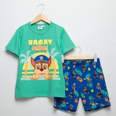 PAW PATROL - Pijama Cintura elásticada para Niño 2 piezas con Estampado de Algodón