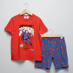 undefined - Pijama Cintura elásticada para Niño 2 piezas con Estampado Superman Manga corta de Algodón DC Originals