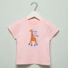 YAMP - Camiseta Bebé niña con Estampado Manga corta Algodón