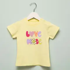 YAMP - Camiseta Bebé niña con Estampado Manga corta Algodón