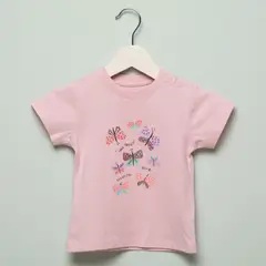YAMP - Camiseta Bebé niña con Estampado Manga corta Algodón