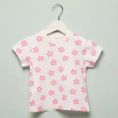 YAMP - Camiseta Bebé niña con Estampado Manga corta Algodón