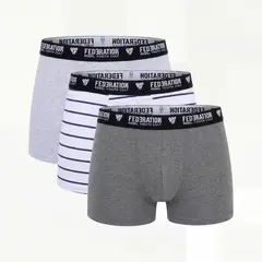 FEDERATION - Boxer Niño Pack de 3 unidades Cintura elásticada de Algodón