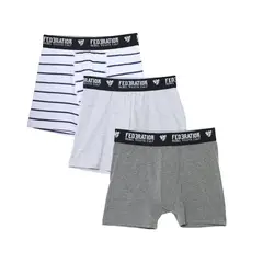 FEDERATION - Boxer Niño Pack de 3 unidades Cintura elásticada de Algodón