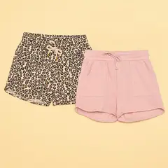 YAMP - Short para Niña Pack de 2 unidades Cintura elásticada de Algodón