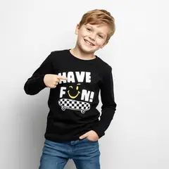 YAMP - Camiseta manga larga para Niño Pack de 3 unidades con Estampado Manga larga de Algodón
