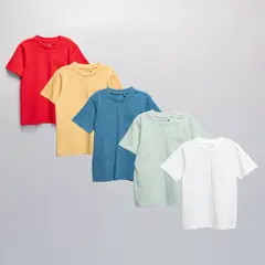 YAMP - Camisetas Niño Pack de 5 unidades Manga corta Algodón