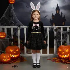 YAMP - Disfraz para niña gatita negra animal