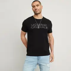 MOSSIMO - Camiseta Hombre Manga corta con Estampado de Algodón