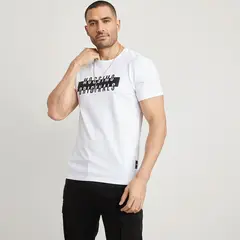 MOSSIMO - Camiseta Hombre Manga corta con Estampado de Algodón