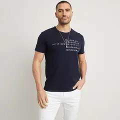 MOSSIMO - Camiseta Hombre Manga corta con Estampado de Algodón