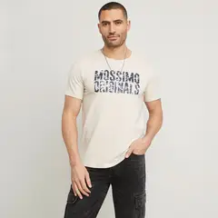 MOSSIMO - Camiseta Hombre Manga corta con Estampado de Algodón