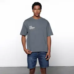 DENIMLAB - Camiseta Hombre Manga corta con Estampado de Algodón