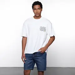 DENIMLAB - Camiseta Hombre Manga corta con Estampado de Algodón