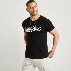 MOSSIMO - Camiseta Hombre Manga corta con Logo de Algodón