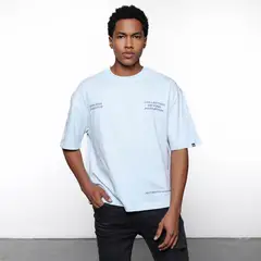 DENIMLAB - Camiseta Hombre Manga corta con Estampado de Algodón