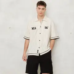 BEARCLIFF - Camisa Hombre con Estampado Manga corta Recto