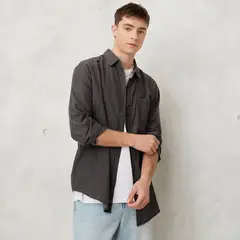 BEARCLIFF - Camisa de jean Hombre Manga larga Regular