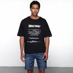 DENIMLAB - Camiseta Hombre Manga corta con Estampado de Algodón