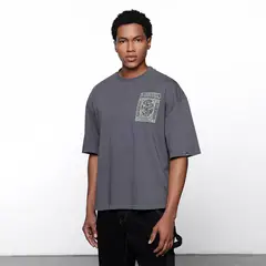 DENIMLAB - Camiseta Hombre Manga corta con Estampado de Algodón