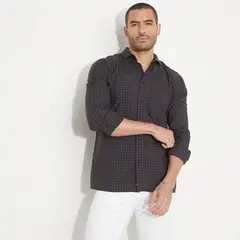 MOSSIMO - Camisa Hombre de Cuadros Manga larga Recto