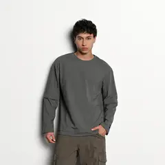 DENIMLAB - Camiseta Hombre Manga larga de Algodón