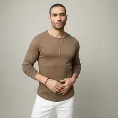 MOSSIMO - Camiseta Hombre Manga larga de Algodón