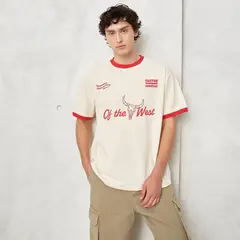 BEARCLIFF - Camiseta Hombre Manga corta con Estampado de Algodón